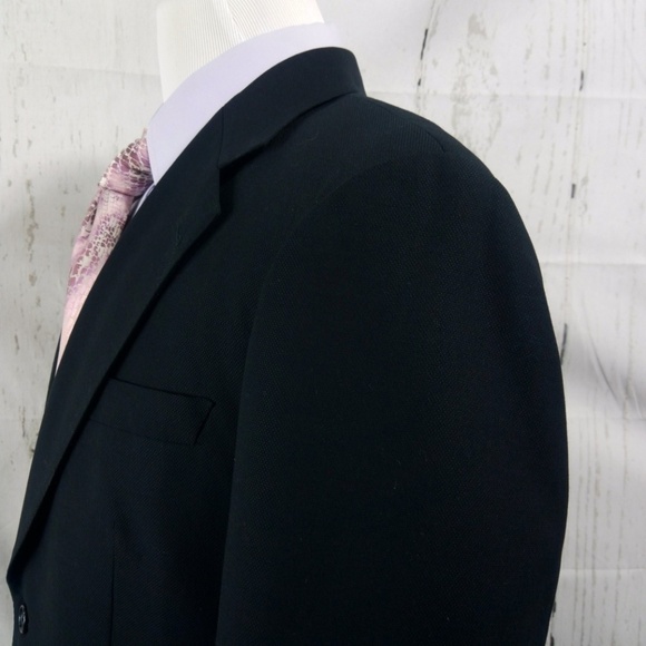 Pacific Custom Tailors 41R Black Suit Blazer Sport - Picture 4 of 8